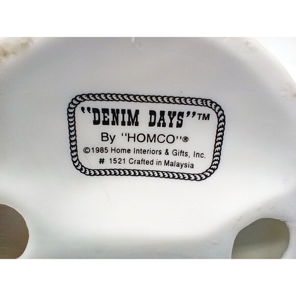 Denim Days Homco Boy Holding Rabbit Collectible 6 Inches Tall Hand Painted Farm - Picture 12 of 14